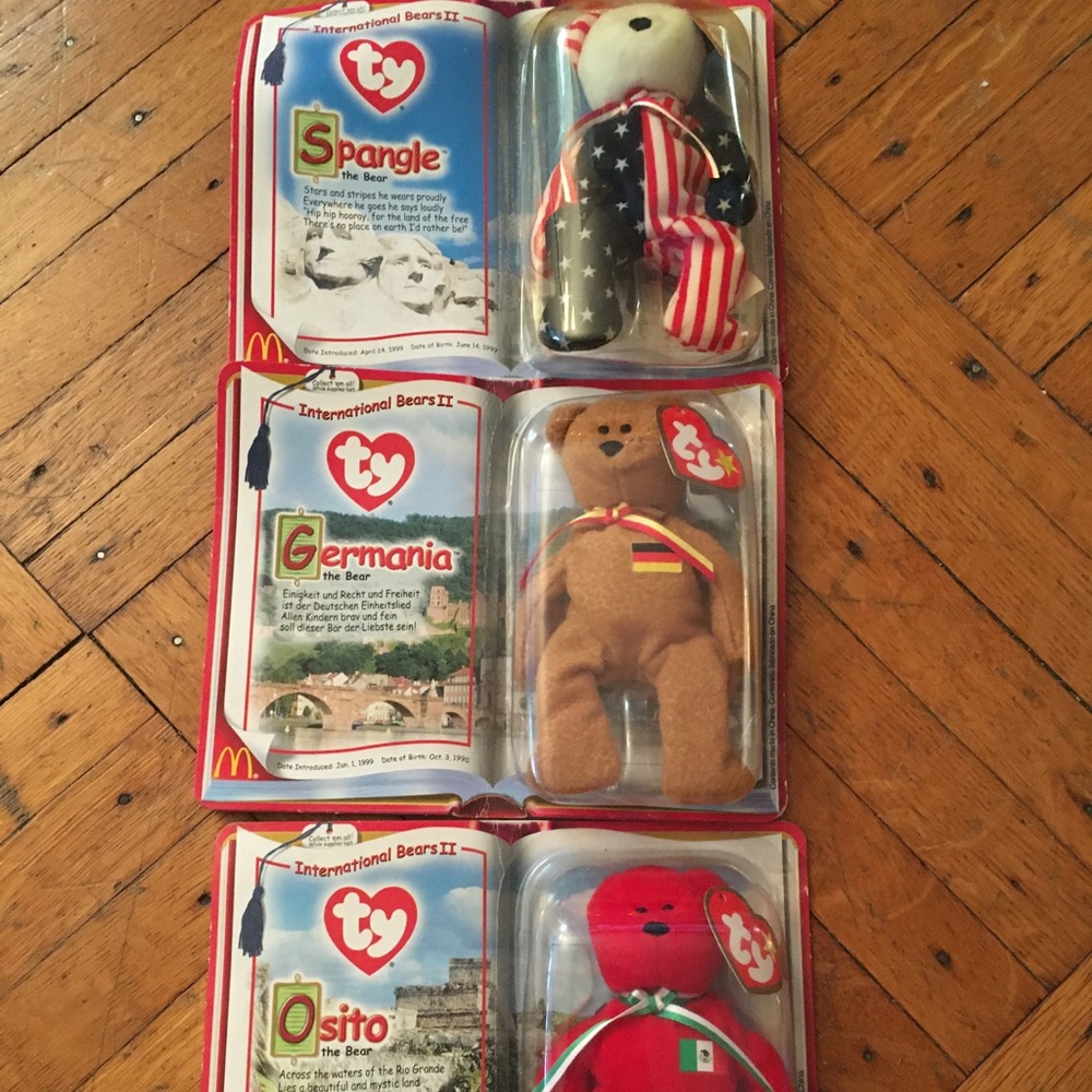 3 Beanie Babies McDonalds 2000 International Bear